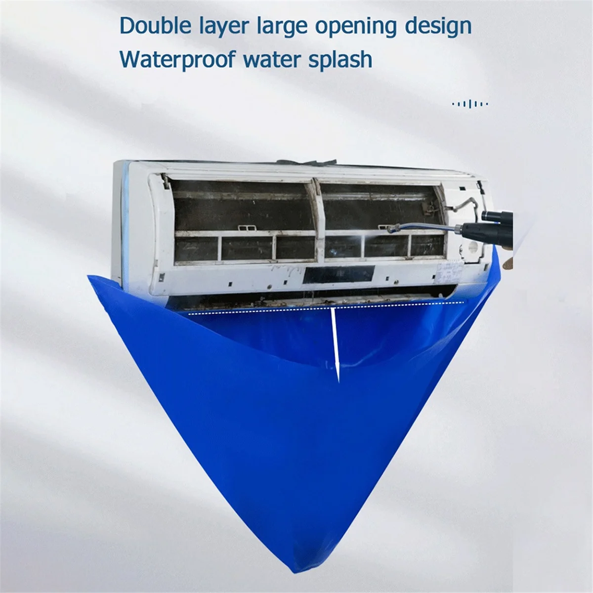 Kit de cubierta de limpieza de aire acondicionado, bolsa impermeable de protección contra el polvo para aire acondicionado, herramienta de limpieza sin desmontaje