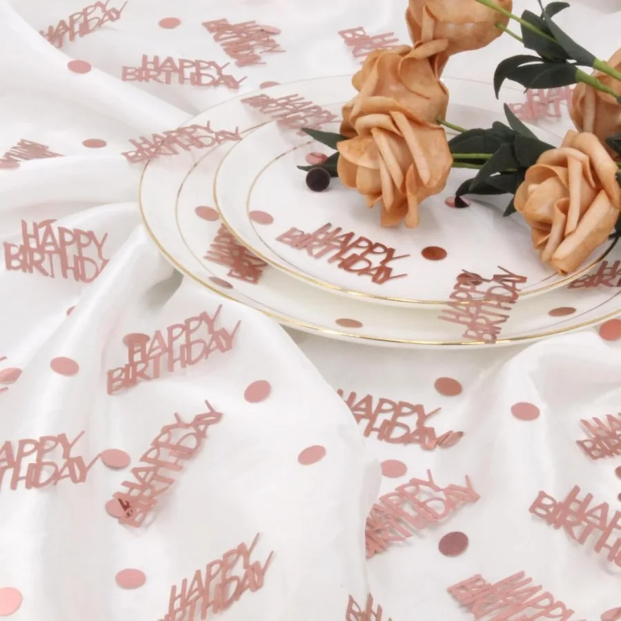 로즈 골드 생일 콘페티 270개 글리터 해피 버스데이 테이블 장식