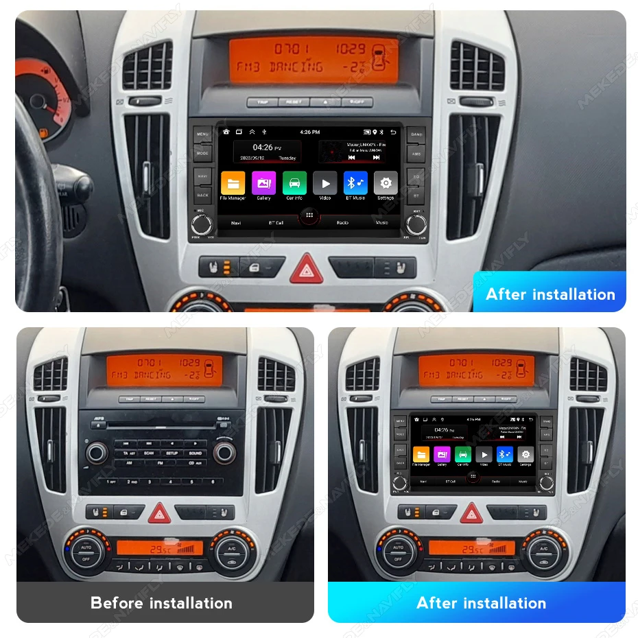 7inch Android 15 For KIA CEED 2007 2008 2009 Wireless Carplay Auto Car Radio Multimedia Player Audio GPS Navi Stereo Screen WIFI