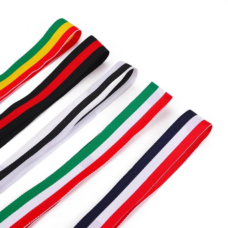 High Quality Yarn-dyed Ribbon Twill Ribbon 150D Woven Intercolored Striped Ribbon Hand Sewing Garment Bag Medal Accessories DIY