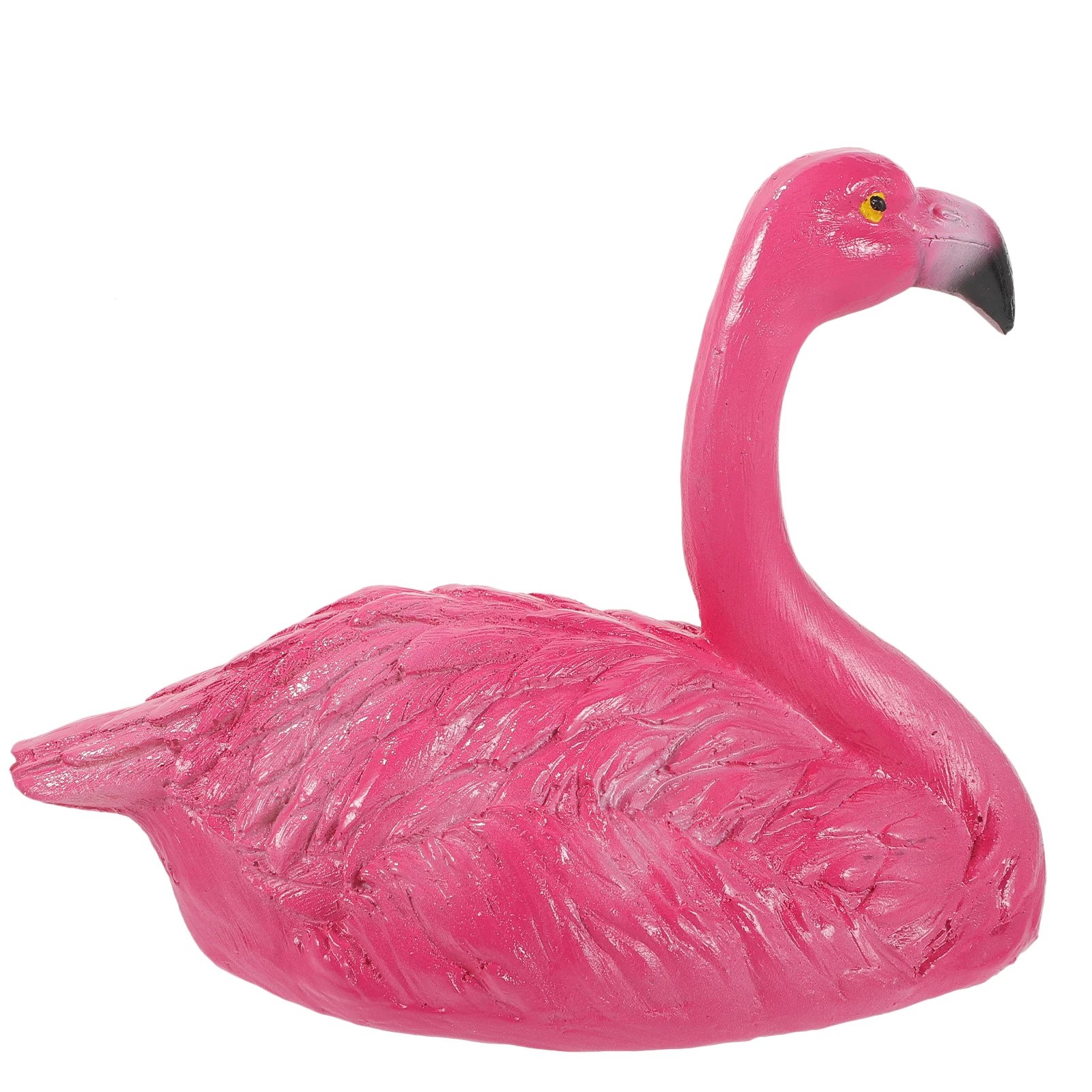 

Simulated Flamingo Sculpture Pink Figurine Small Size Float Resin Decor Aquarium Supply Fish Tank Vivid Garden Statue