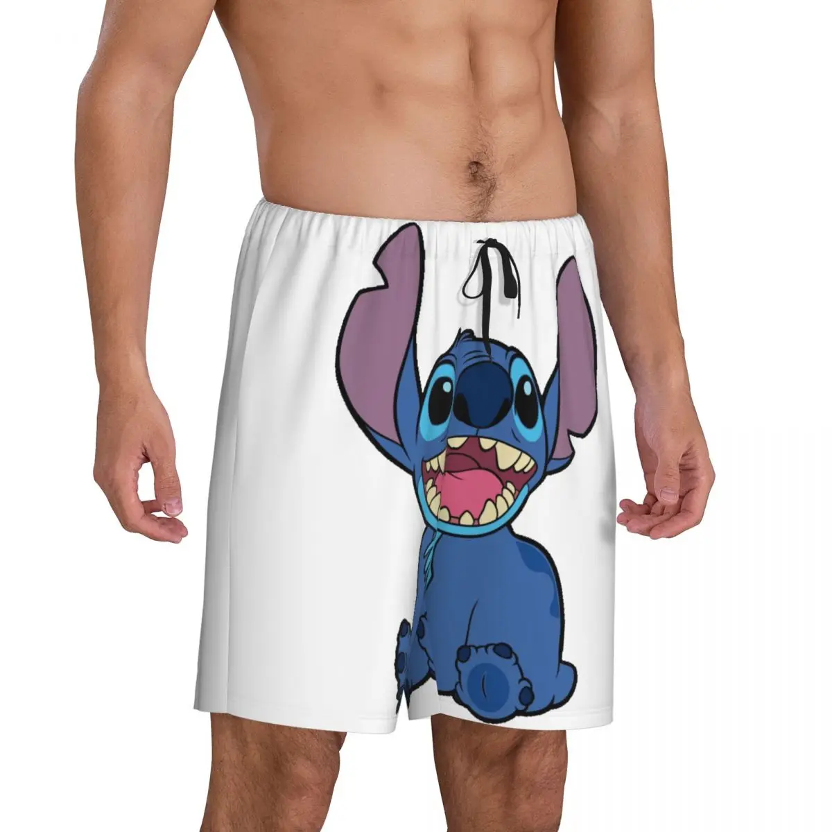 Custom Print Men Lilo Stitch Cartoon Anime Manga Pajama Shorts Sleep Pjs Sleepwear Bottoms with Pockets