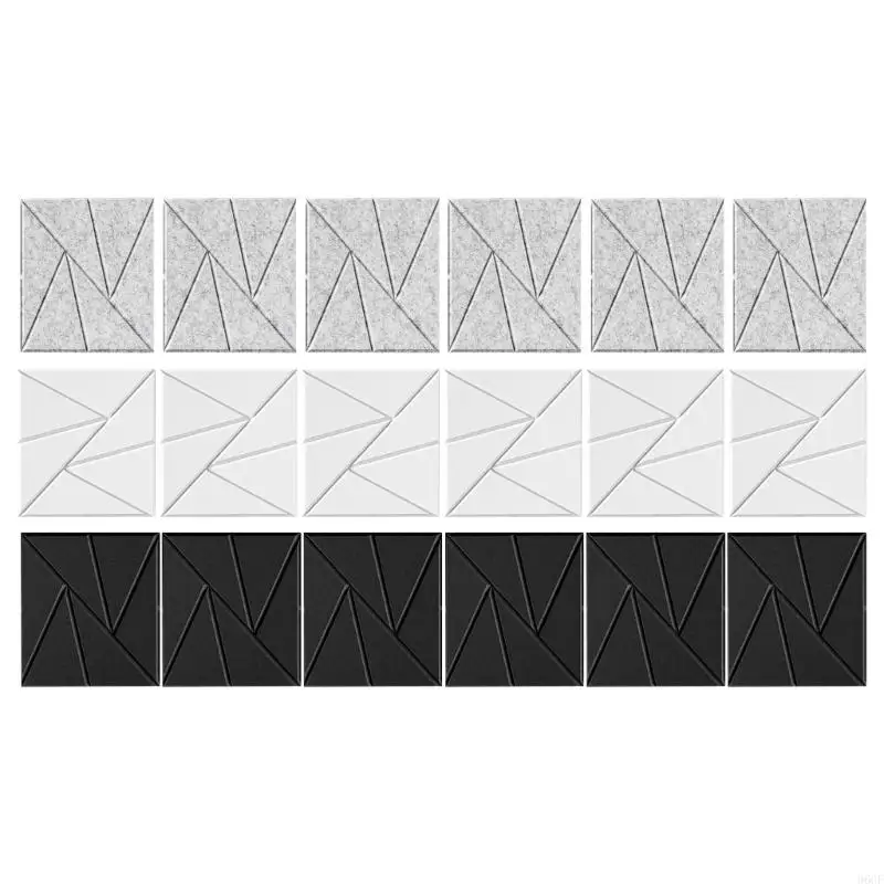 

96GF 12PCS Square Acoustics Foam Wall Panels Soundproof Wall Panels Sound Absorption