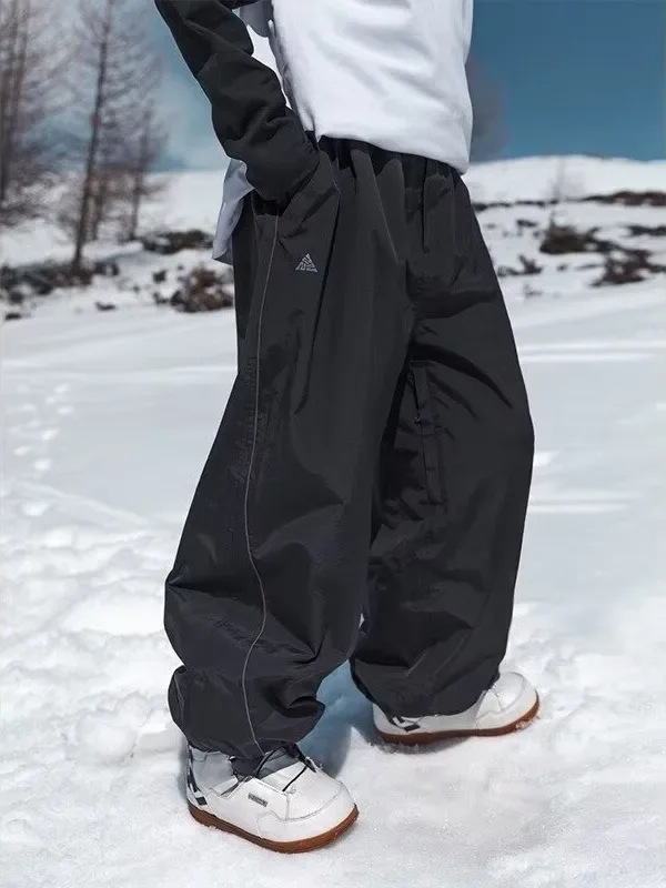 Ski Pants Men's Women's Single Board Waterproof Loose Fit Wear Resistant Professional Double Board Ski Pants