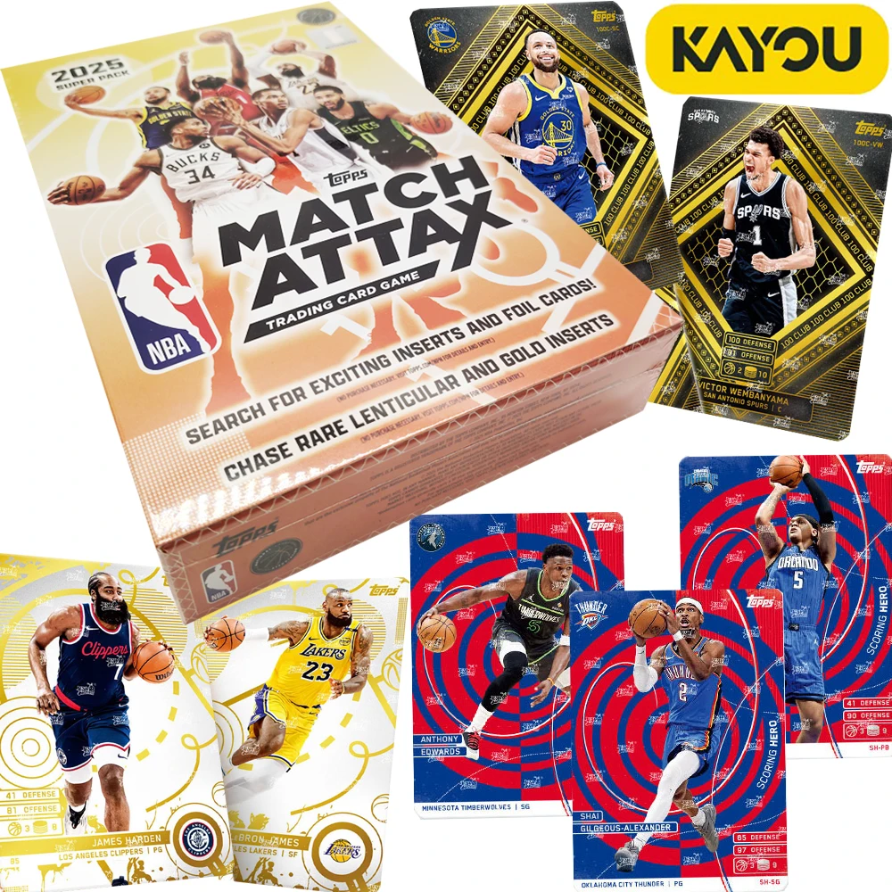 

New KAYOU Genuine NBA Collection Cards for Boys Girls Basketball Player MATCH ATTAX Series Rare Limited Edition Cards Fun Gifts