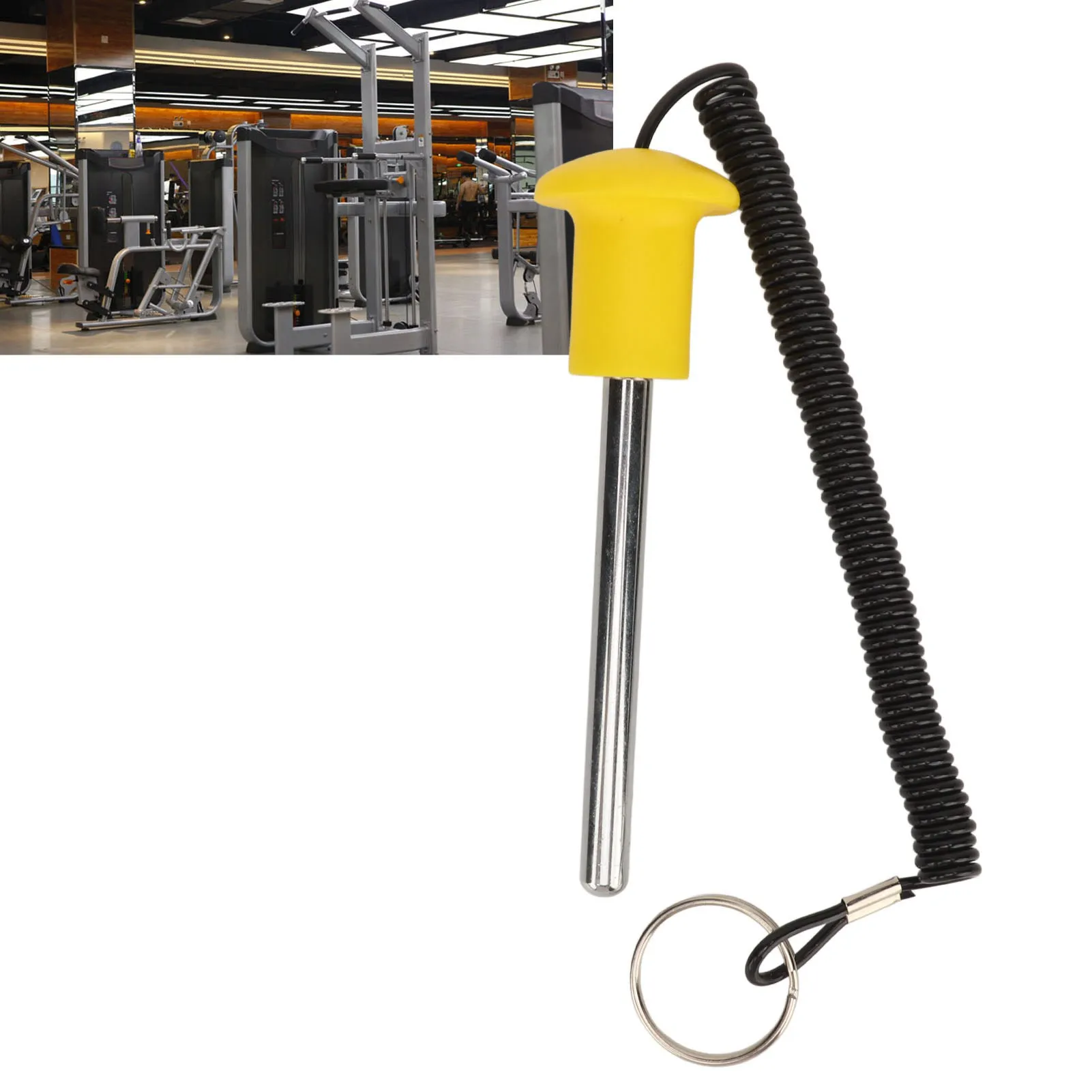 Detent Hitch Pin Iron Comfortable Handle Gym Weight Stack Pin Magnetic Easy Operate with Lanyard for Strength Training