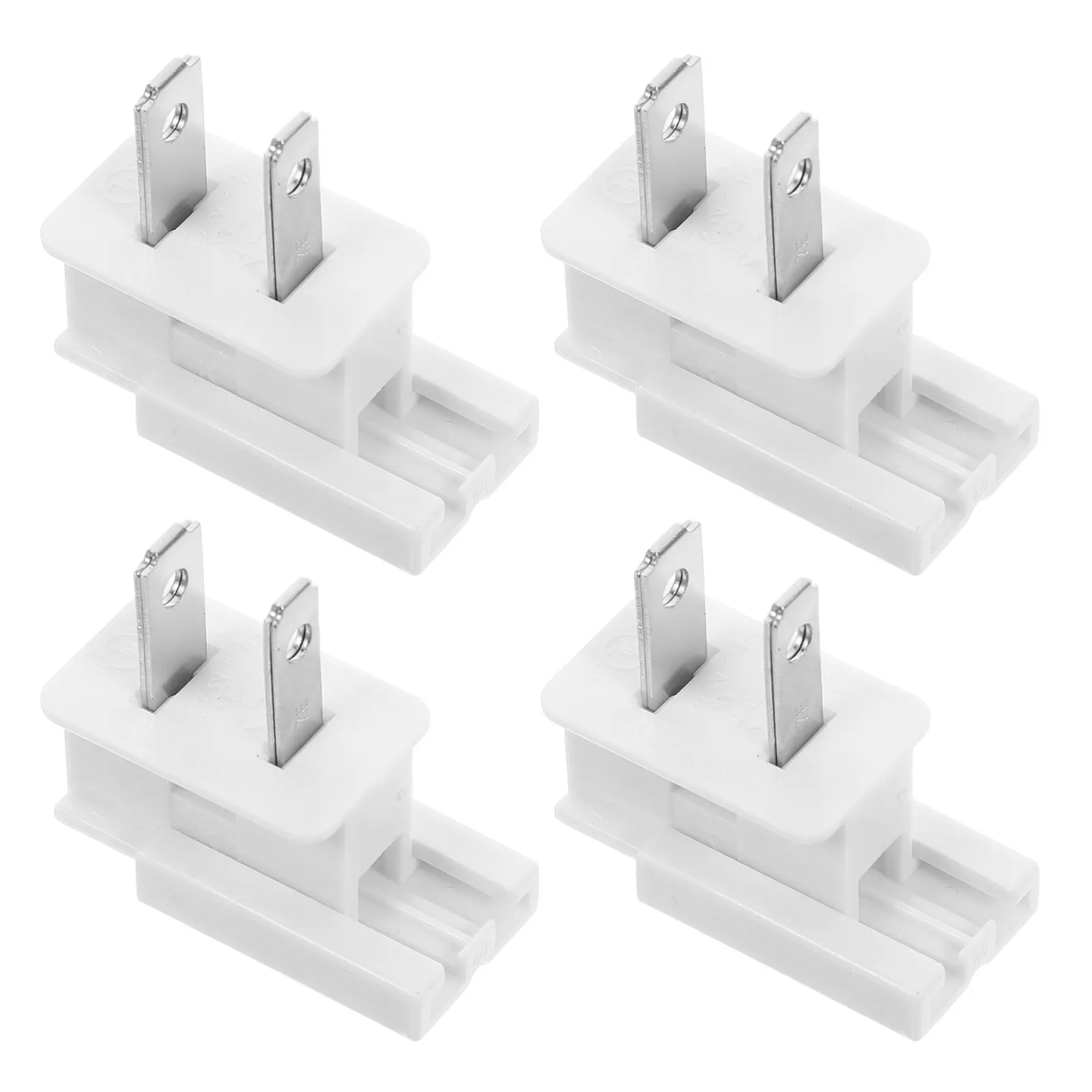 4Pcs Us Standard Lamp Cord Flat Plug White 8A 125V Quick Connect Tool Free Replacement Male End Plug for Indoor Light String