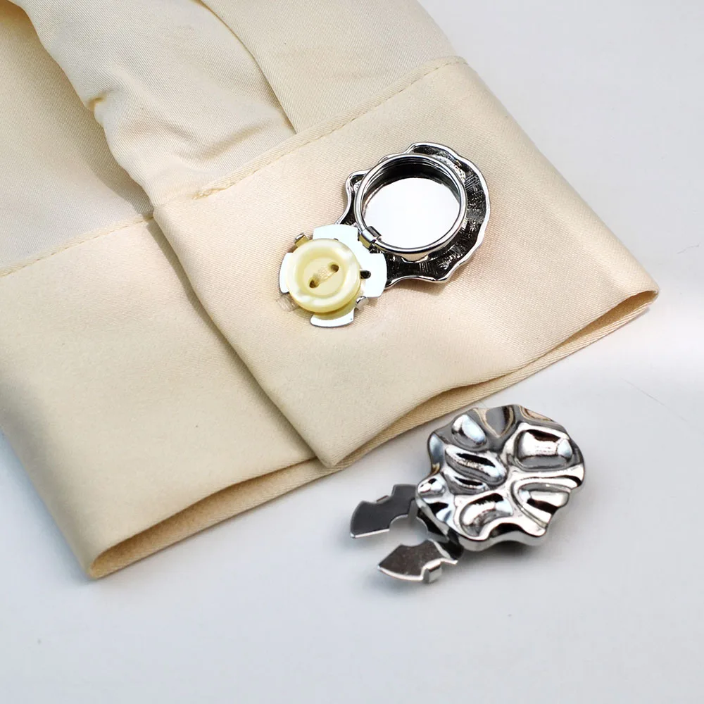 Couvre-boutons géométriques en métal à la mode, 2 pièces, pour bricolage de vêtements, boutons décoratifs, décoration de boutons de manches de chemise en alliage