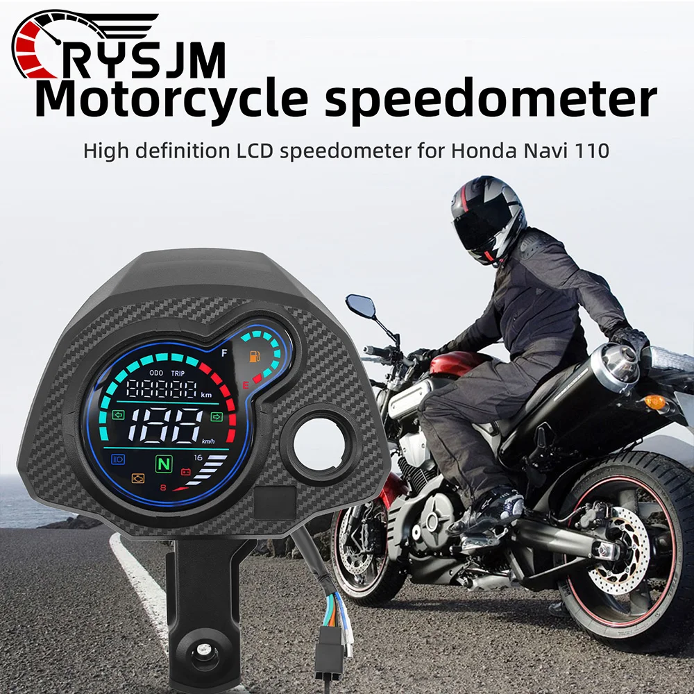 SS Motorcycle Speedometer Instrument Waterproof Oil Level Indication Gauge LCD TRIP ODO KMH Odometer For Honda Navi 110 Navi110