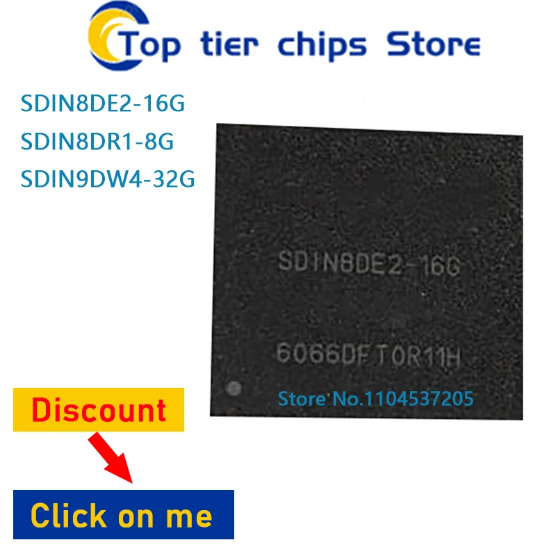 1PCS~5PCS/LOT  SDIN8DE2-16G  BGA153 SDIN7DP1 SDIN8DR1-8G 8G SDIN9DW4-32G SDIN9DW4 100% NEW