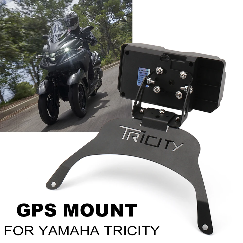 New Black Motorcycle Accessories For Yamaha Tricity TRICITY Stand Holder Phone Mobile Phone GPS Navigation Plate Bracket