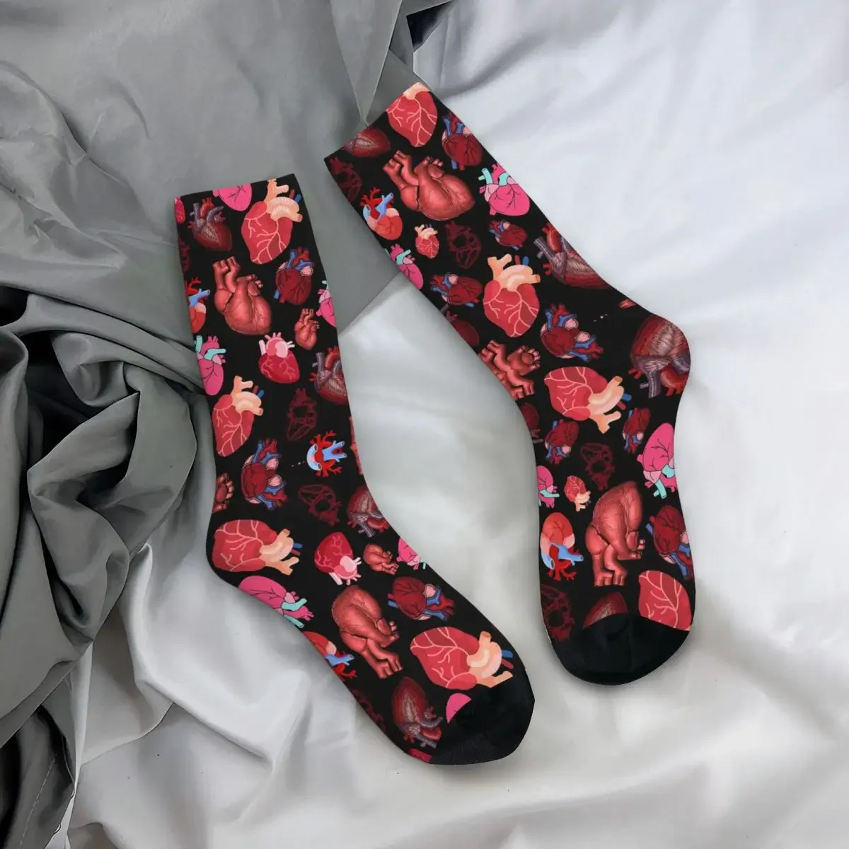 Cardiac Hearts Socks Harajuku High Quality Stockings All Season Long Socks Accessories for Man's Woman's Gifts