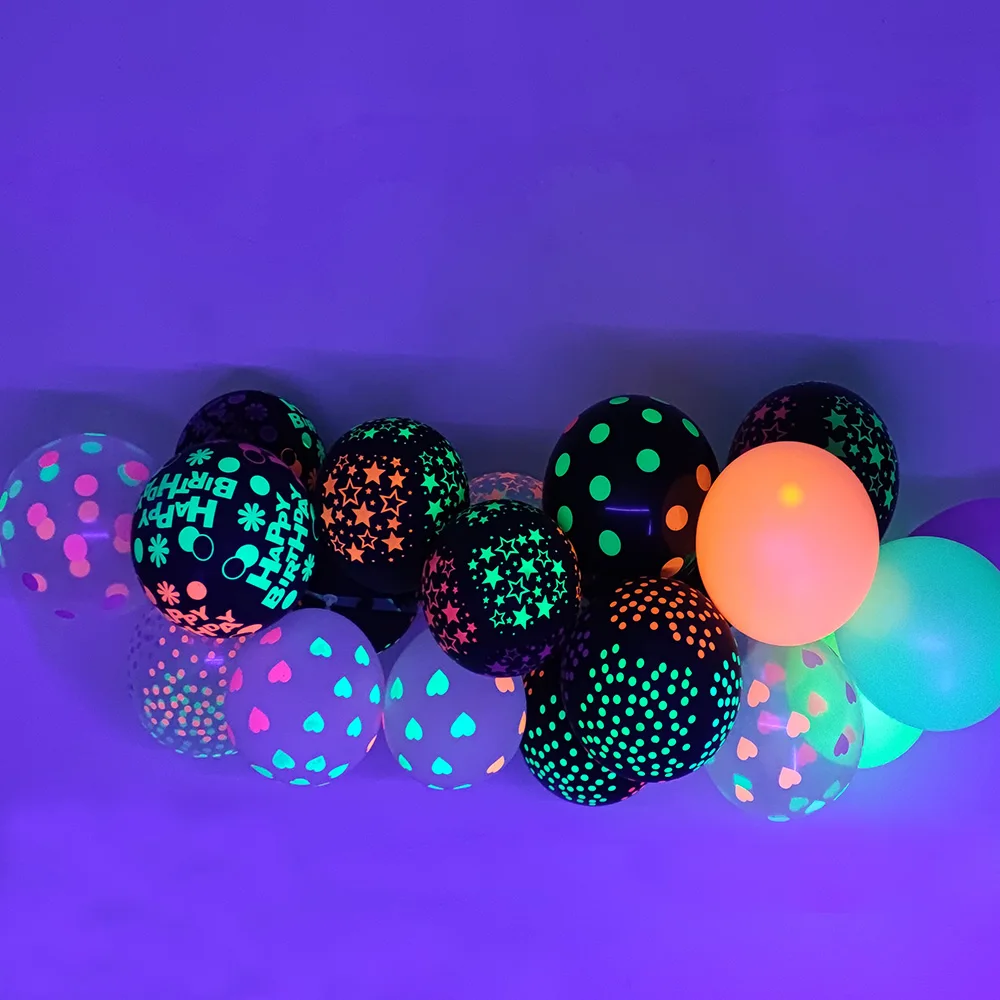 Neon-Party-Geschirr Tischdecken Becher Teller Banner Servietten Strohhalme Luftballons Neon-Glow Geburtstagsparty-Dekorationszubehör – Detail 1