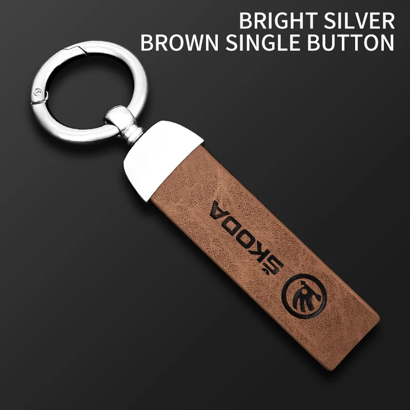 Car Logo Keychain Key Ring Chain Pendant Gifts For Skoda Octavia Rapid Fabia Superb Kodiaq Scala Karoq Kamiq Styling Accessories