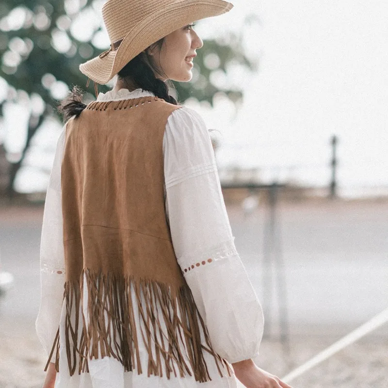 Gilet di jeans alla moda coreana da donna autunno nuova giacca cardigan con nappa cappotto capispalla stile bohemien abbigliamento femminile