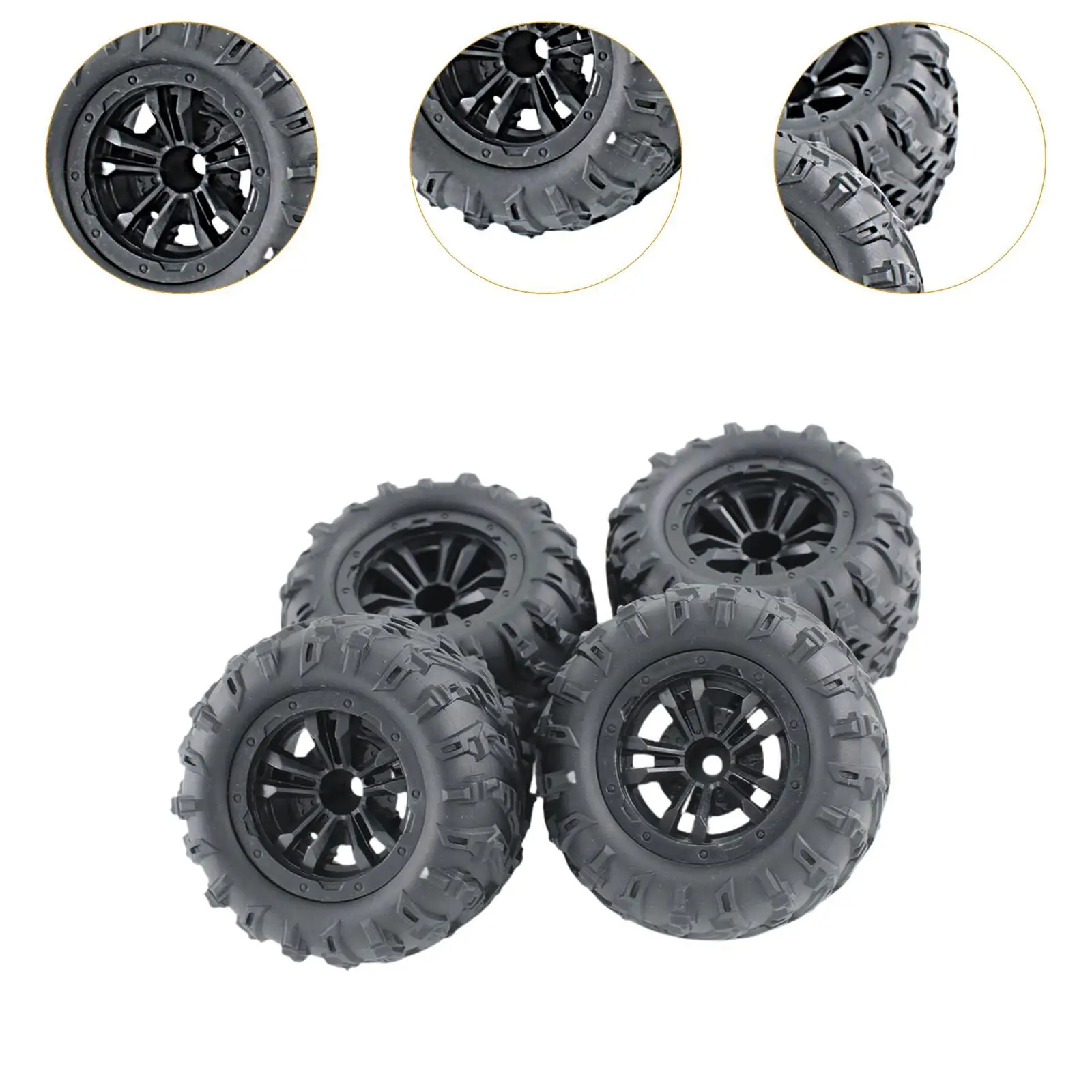 4x neumáticos de goma para coche RC, piezas de repuesto para 1/12 1/14 1/16 124016 124017   Coche RC