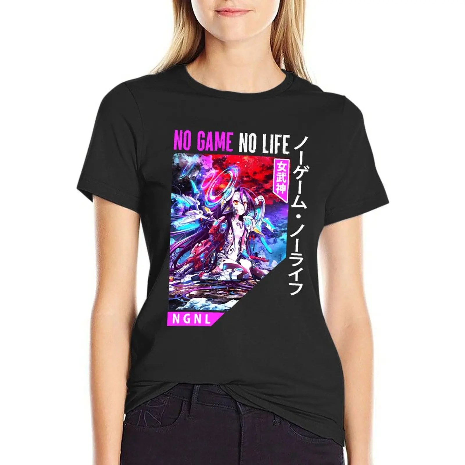 No Game No Life Cool Graphic Gifts NGNL Sora Shiro T-Shirt funnys Blouse sublime t-shirt dress for Women graphic