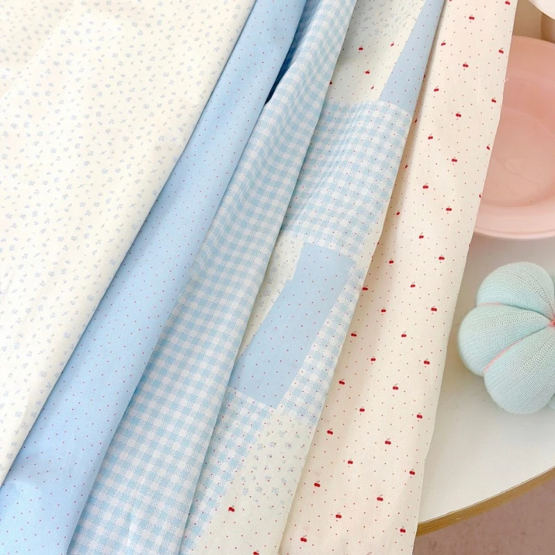 Korean Style Plain Pure Cotton Printed Fabric for Sewing