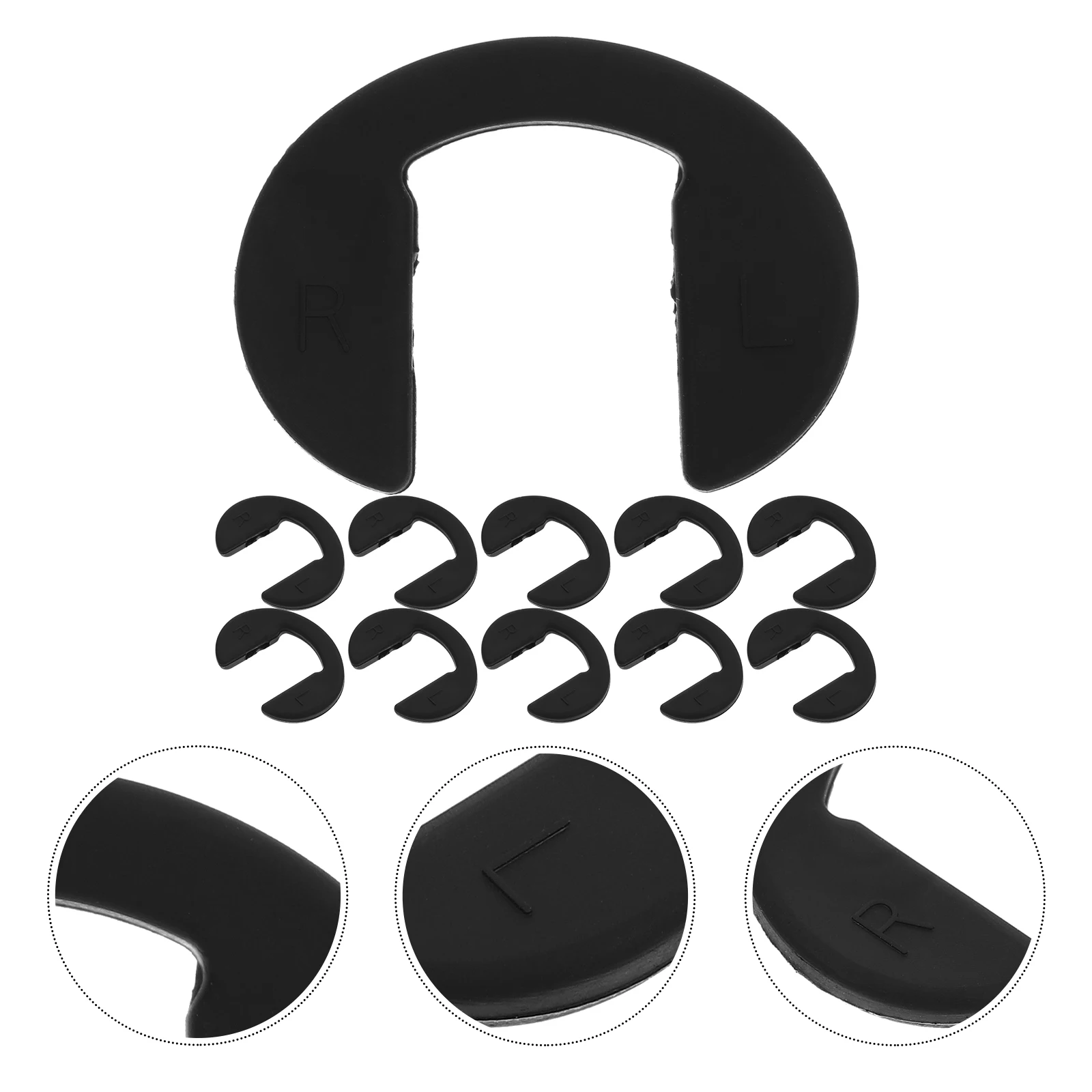 

10pcs Glasses Nose Pads Replaceable Non Slip Eyeglass Accessories Black Rubber Frame Cushion for Glasses Sunglasses