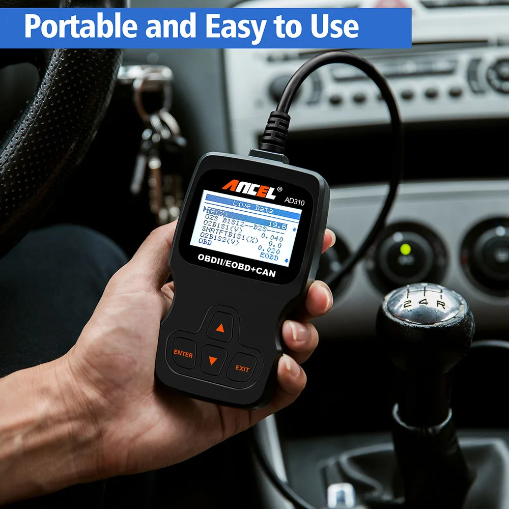 Ancel AD310 Strumenti diagnostici OBD2 completi per auto OBD 2 Lettore di codici professionale automobilistico Scanner Controllo motore Scanner