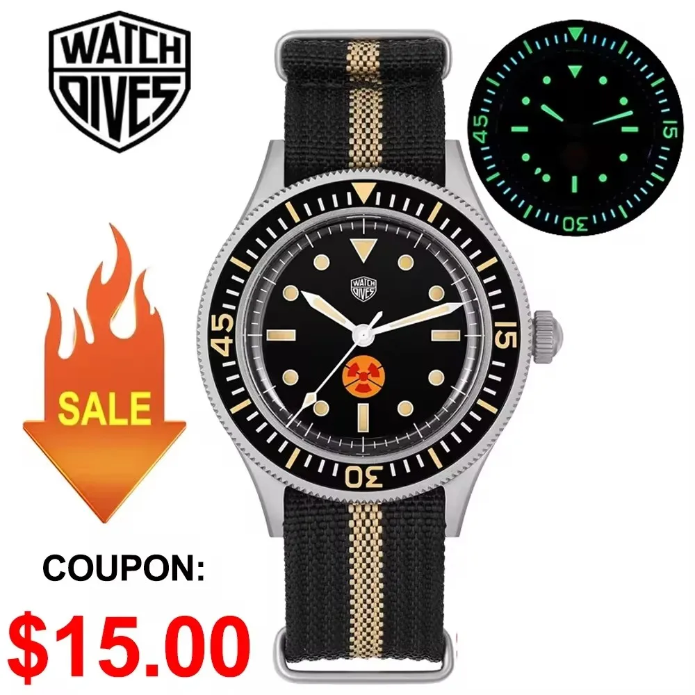 

Watchdives Vintage 50-Fathoms NH35 Dive Watch 40mm NH35 Automatic Movement C3 Super Luminous Bubble Sapphire Crystal Watch