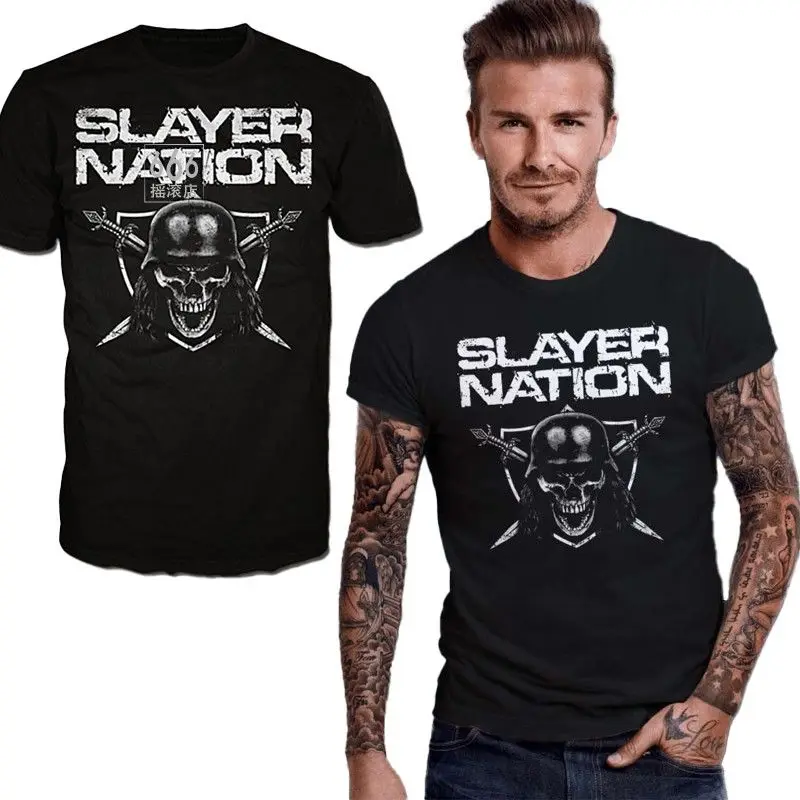 الربيع والخريف القطن الخالص الرجال والنساء قصيرة الأكمام تي شيرت القاتل الأمة القاتل الفرقة الكلاسيكية تورنت طباعة معدنية