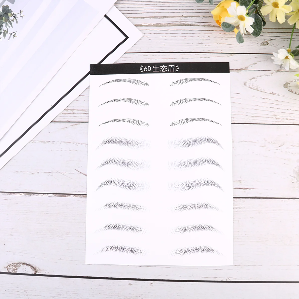 2 Sheets/18 Eyebrow Pen Sticker Artificial Patch Makeup Tools Pencil Simple Simulation Miss Woman