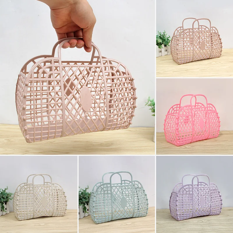 Bathroom Hollow Washing Storage Basket Women Bath Basket Mesh Portable Laundry Basket Home Clothes Organizer New