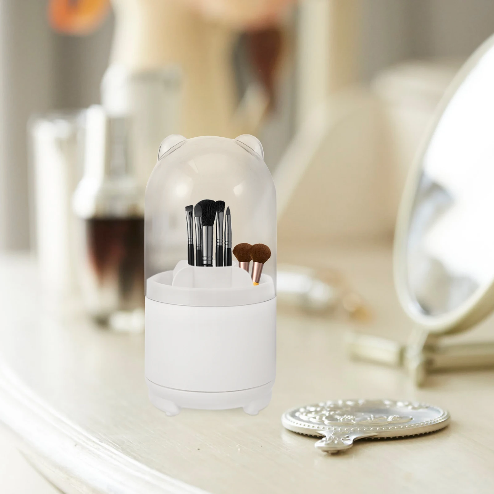 

Acrylic Makeup Organizer Rotatable Design Large Capacity Brush Holder for Brush Organizer for Vanity