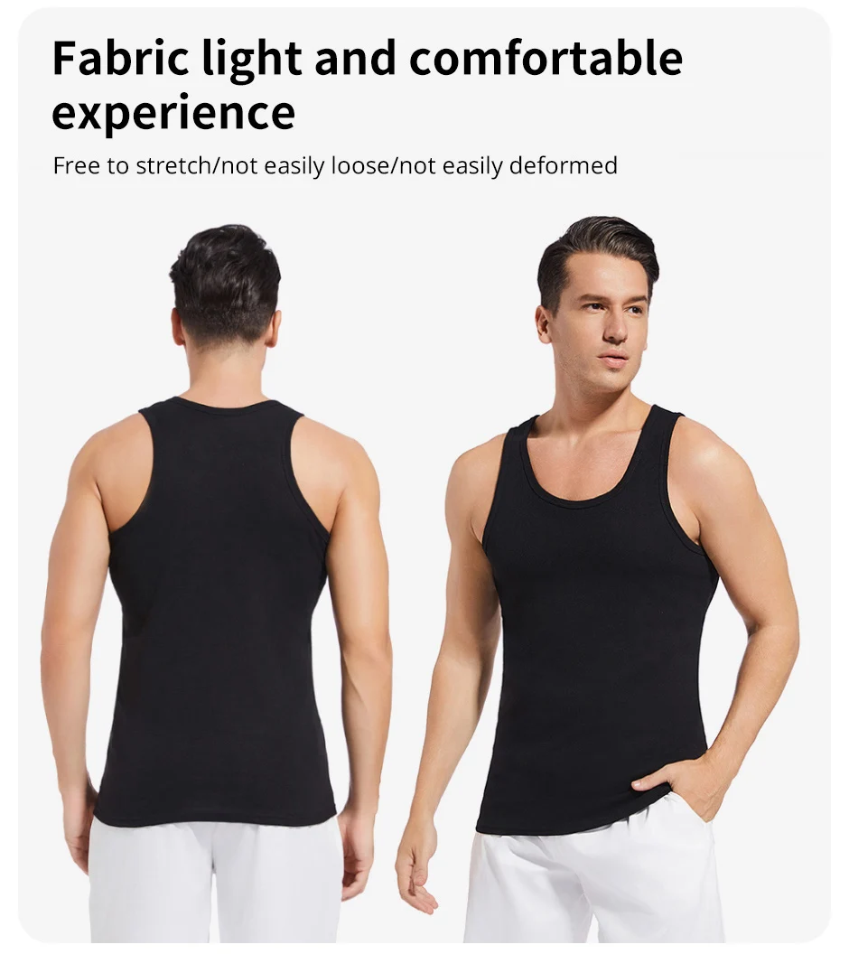 9/5/3 Pack Herren Vier Jahreszeiten Reine Farbe Einfache Joker Mode Weste Lose Sport Laufen Fitness Bergsteigen Top Teenager T – Detail 7