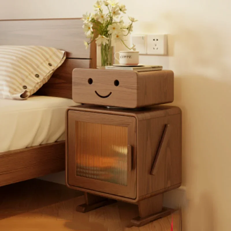 

Brown Unique Nightstands Wooden Large Drawers Modern Storage Nightstands Bedsides Salon Luxury Mesita De Noche Home Furniture
