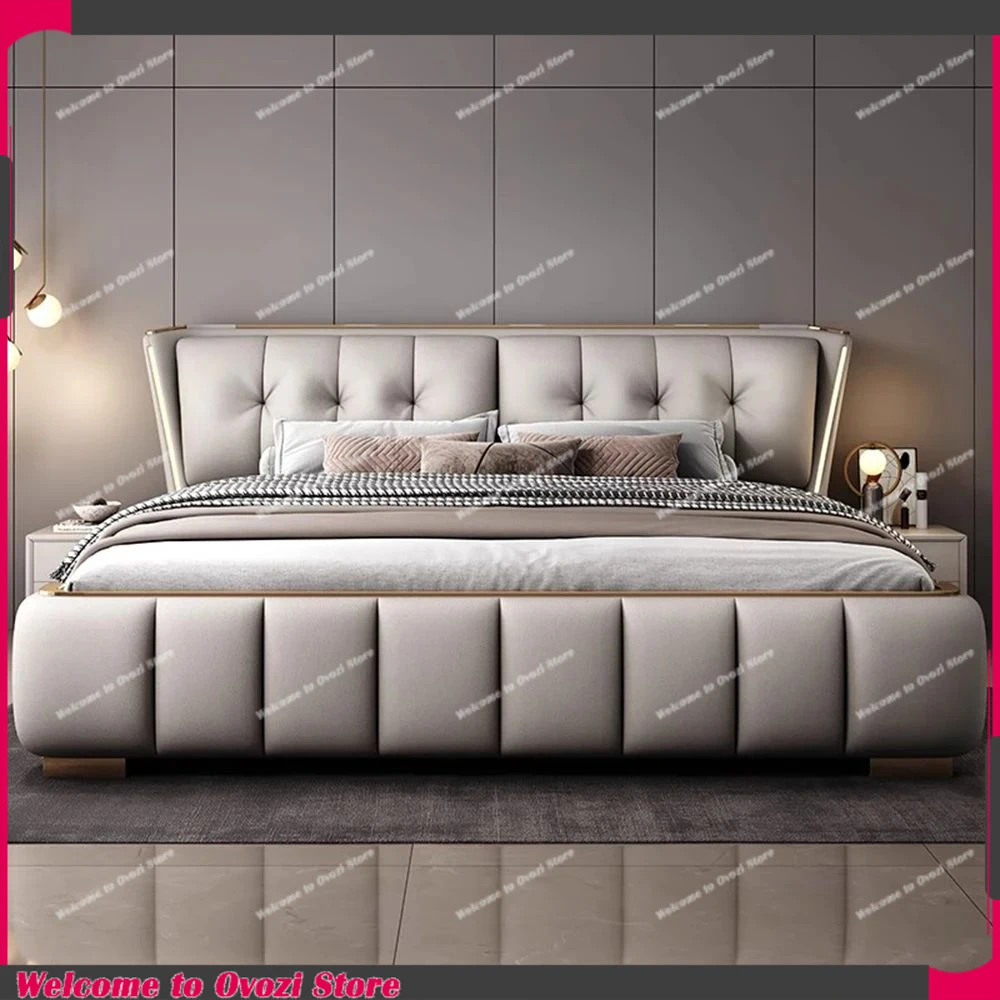 

Double Unique Bed Aesthetic Bedroom Luxury Fancy Headboards Bed Frame King Sized Muebles Para El Hogar House Accessories