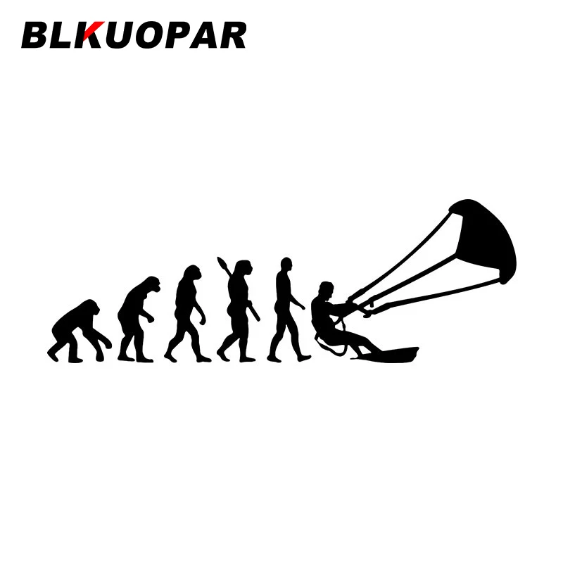 BLKUOPAR Kitesurfing Evolution Car Stickers JDM Creative Vinyl Decal Scratch-Proof Bumper Motorcycle Surfboard Car Accessories