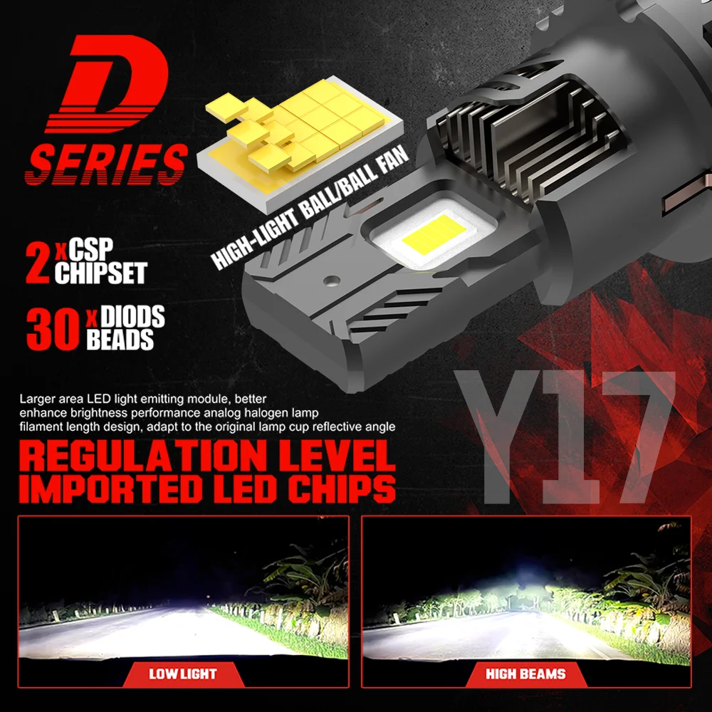 D SERIES D2S D4S LED Headlight HID Bulbs 1:1 Replace Headlamp D2R D4R 12V 24V Canbus Lights Auto Turbo Fan Lamp Plug and Play