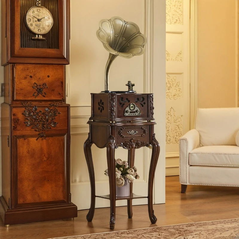 

Vinyl record player phonograph retro old-fashioned electric singing classical audio living room ornament antique