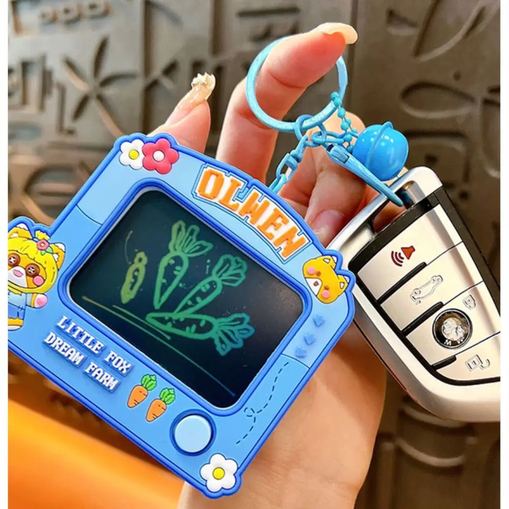 LLavero de tablero de Graffiti DIY, llavero de tablero de dibujo de pintura reutilizable, limpieza de un clic, colgante de mochila escolar multifunción, juguete para niños