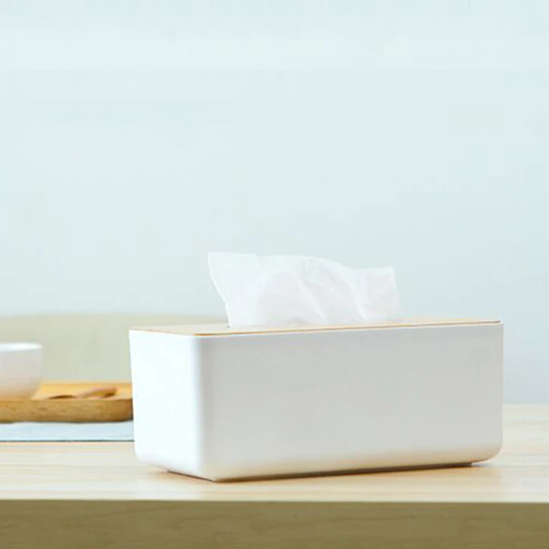 Wooden Tissue Box, Thickened Pump-Style, Household & Car Storage, Elegant & Practical Design