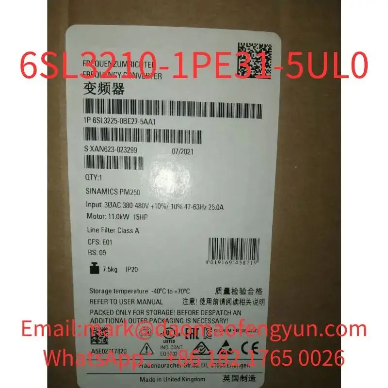 

6SL3225-0BE27-5AA1 Brand New SINAMICS G120 Power Module PM 250 with integrated Class A filter capable of energy recovery