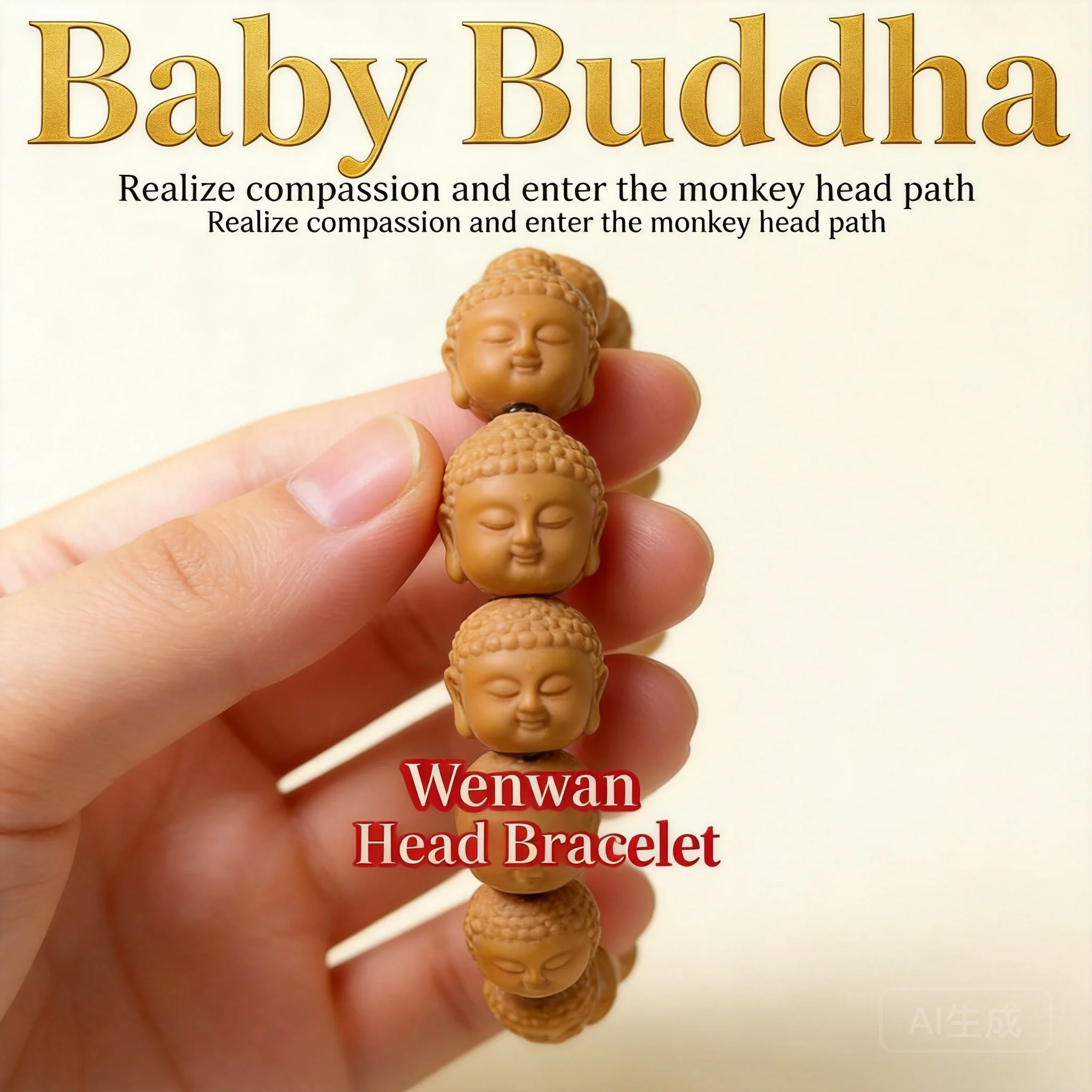 

Carved Baby Buddha Monkey Head Walnut Beaded Bracelet 2026 Chinese Style Wenwan Single Strand For Daily Wear Prayer Meditation
