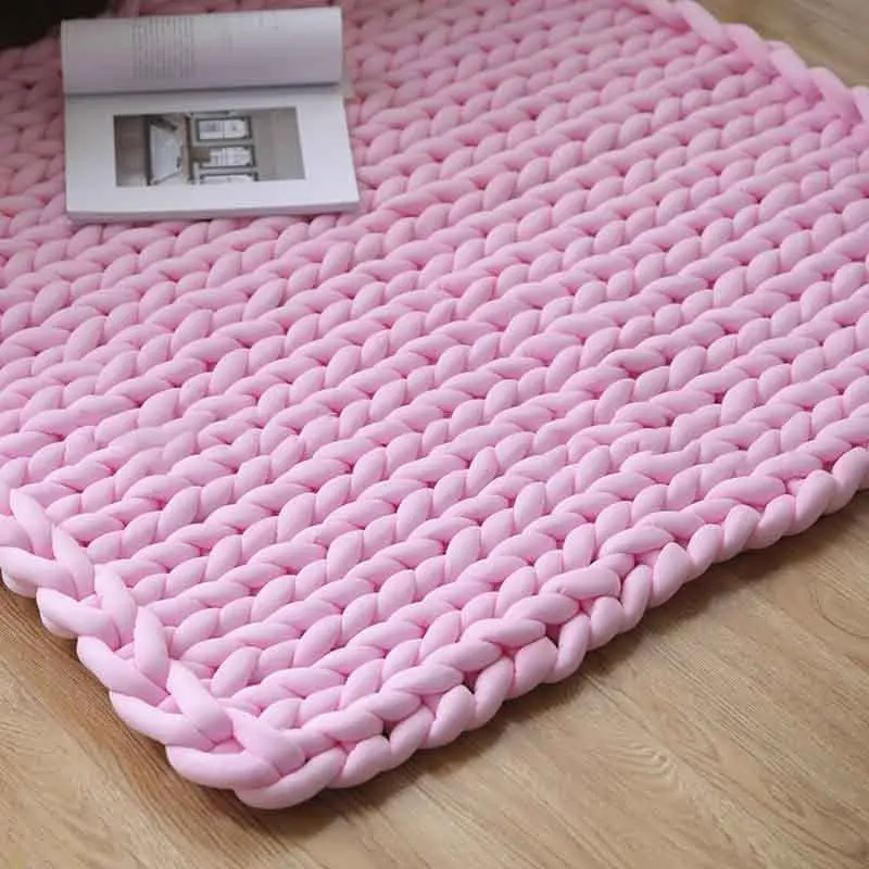 1KG Dickes, super voluminöses Chunky-Garn zum Handstricken und Häkeln – Weiches, großes Baumwoll-DIY-Armstrickgarn zum Spinnen für Decken – Detail 10