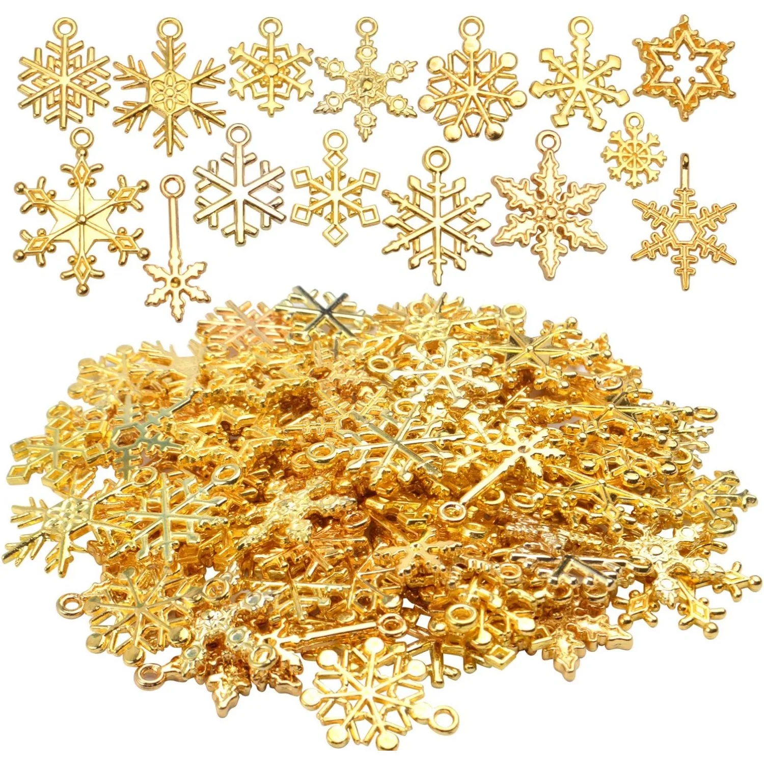 

100g (about 80pcs - 90pcs) Alloy Snowflake Pendant Craft Supplies Jewelry Findings for DIY Necklace Bracelet Jewelry Making