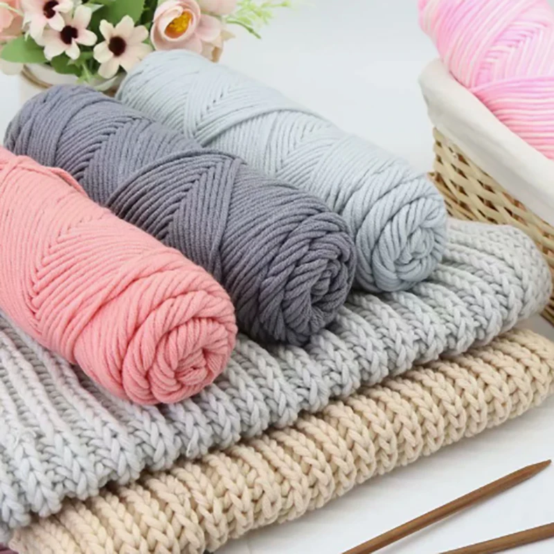 Lover Scarves Handmade 100g Hand Knitting DIY Knitting Chunky Crochet 8 Ply Thread Milk Cotton Yarn