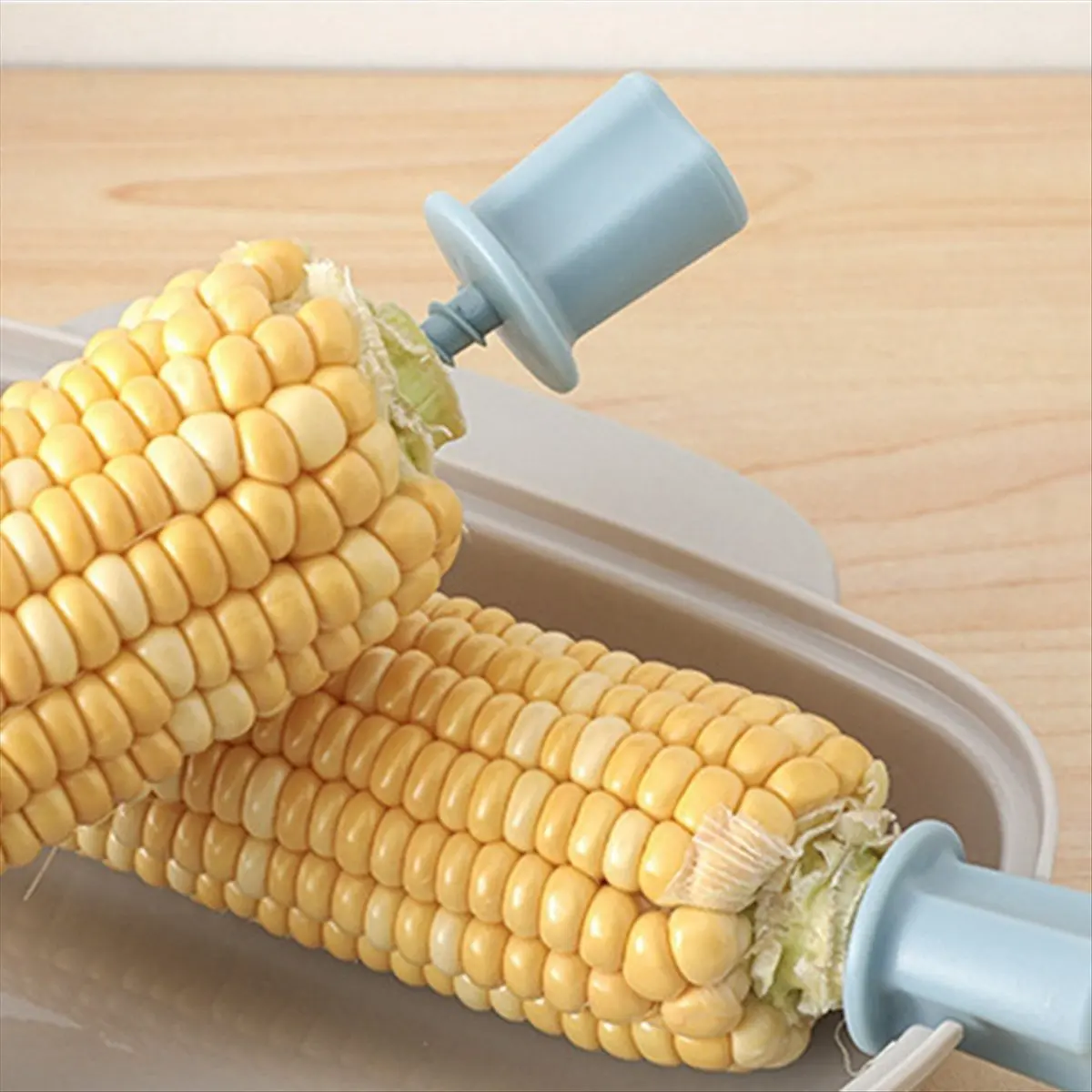 【POPULAR PICK】Microwave Oven Steaming Corn Box Kitchen Tool Corn Box Microwave Oven Steaming Corn Box Creamy-White