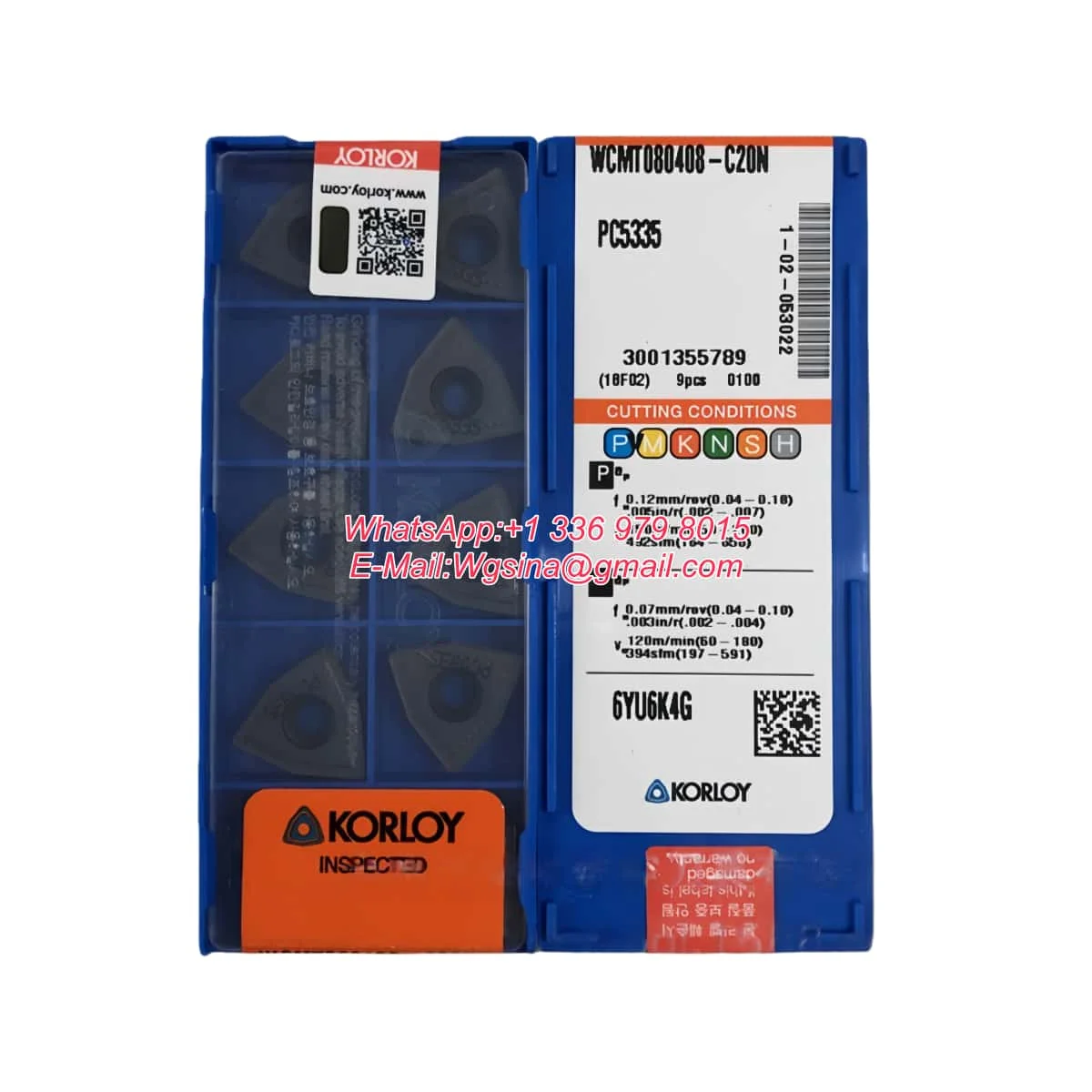 

Korloy 100% оригинал WCMT 030208 040208 050308 06Т308 080408 -C20 -C20N NCM325 PC5335 U-сверло