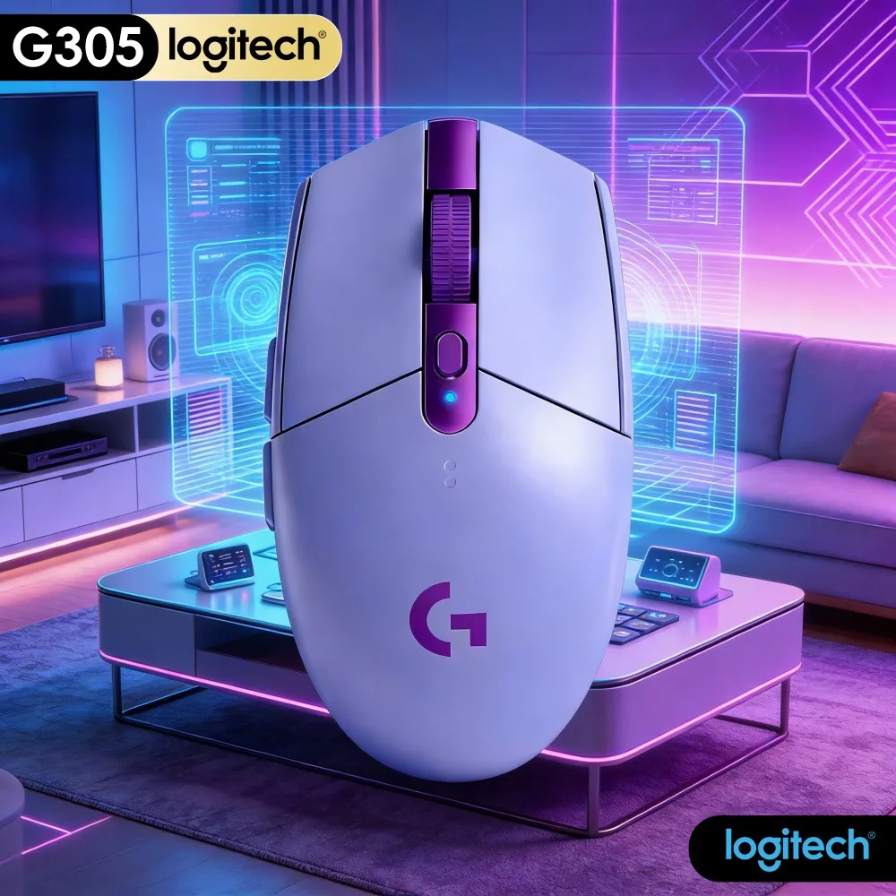Logitech G305 LIGHTSPEED Responsive Gaming Mouse HERO 12000 DPI 6 Programmable Buttons 250H Battery Suitable PC Mac Game Lovers