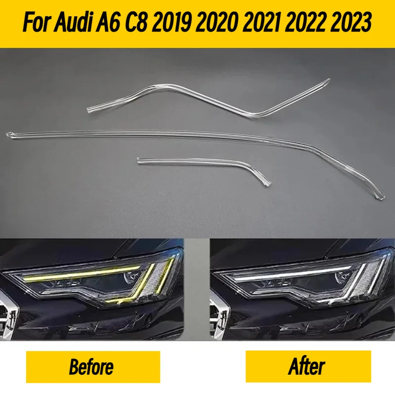 

For Audi A6 C8 2019-2023 Daytime Running Light Car DRL Light Guide Tube Headlight Angel Eyes Light guide strips New