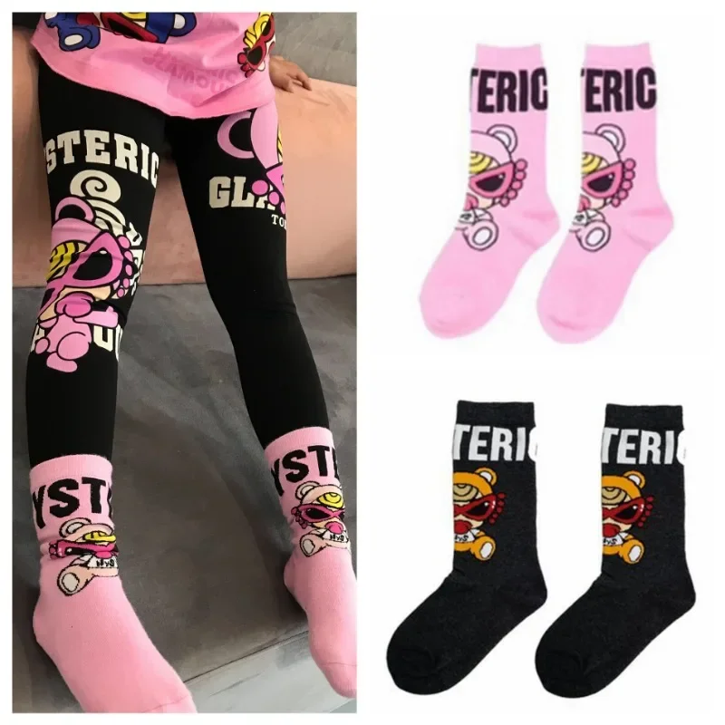 Kids Sock Family Matching Soft Breathable Cotton Mid Calf Socks Cute Cartoon Fashion Girls Socks