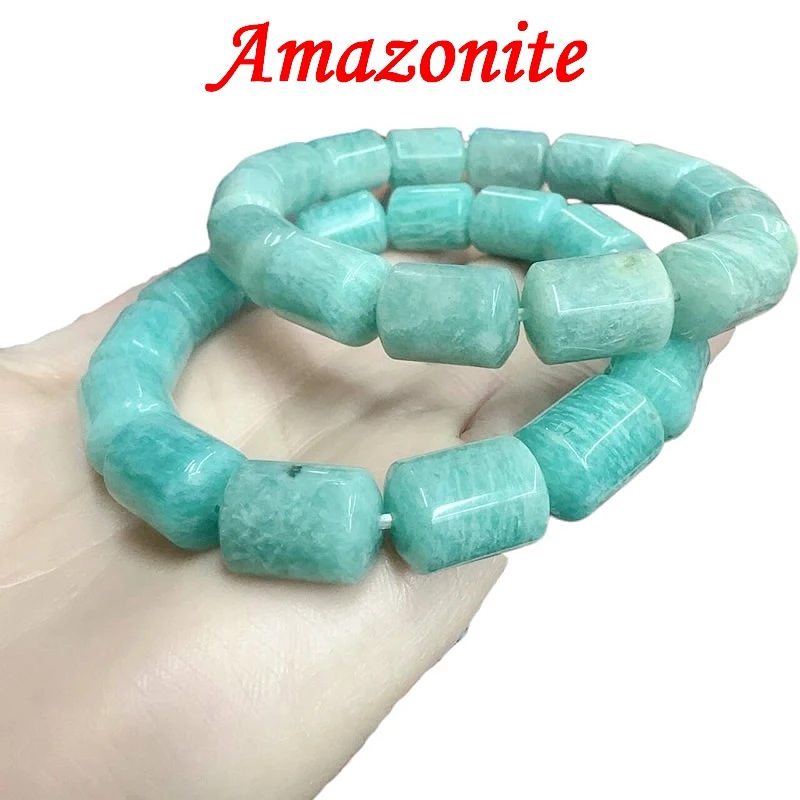 

New 10X14MM Natural Stone Amethyst Tiger Eye Amzonite Bucket Bead Bracelet For Men And Women Jewelry Gifts