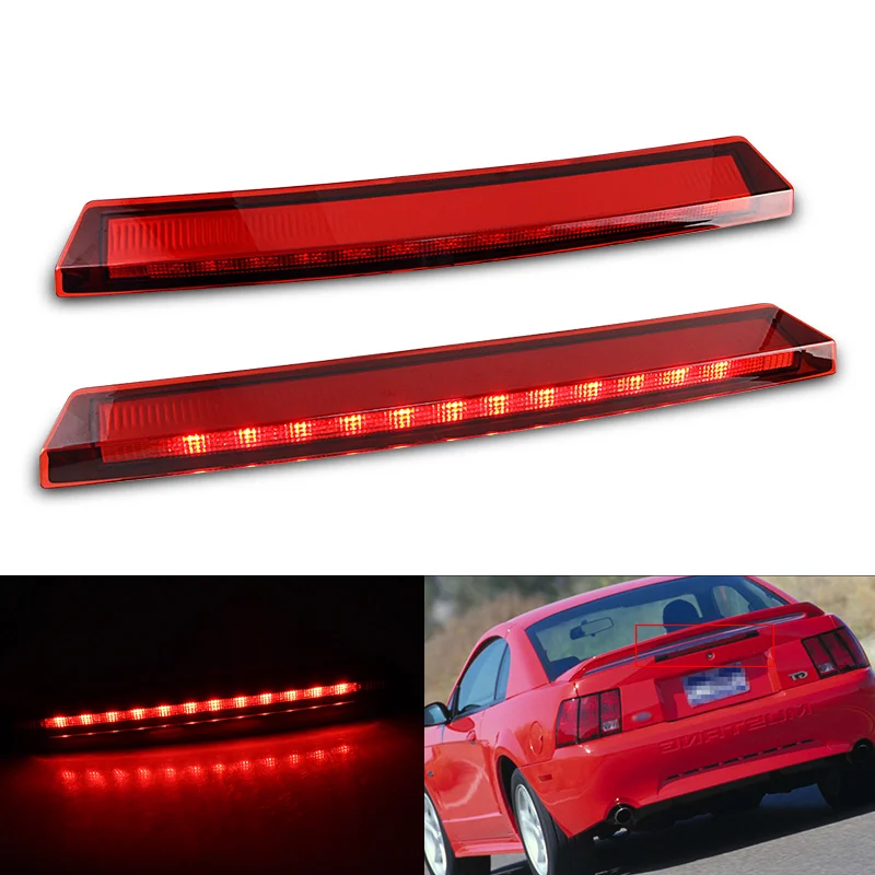 

1PC Smoked Lens Rear Red High-Mount Led Third 3rd Brake Light Lamp For Ford Mustang 1999-2004