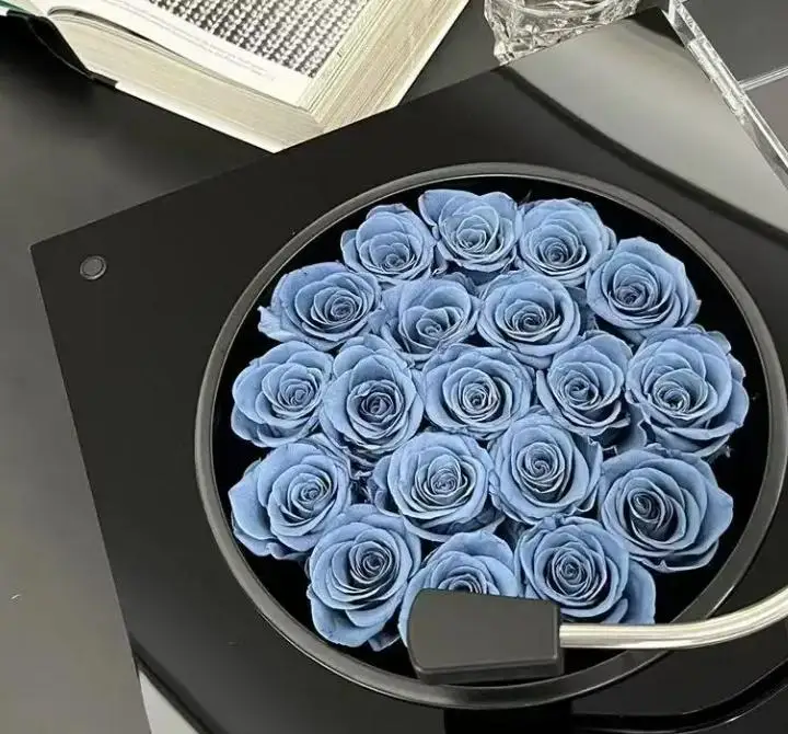 Moonrain hot sale romantic phonograph acrylic box flower eternal rose gift